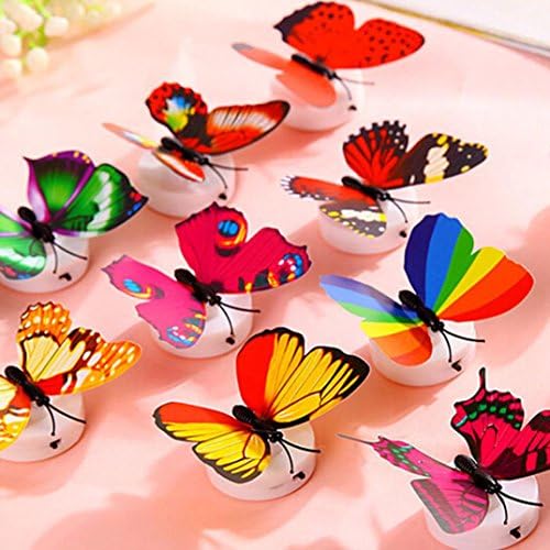 Lowprofile 10 Pcs Wall Stickers Butterfly LED Lights Wall Stickers 3D House Decoration