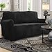 Rose Home Fashion RHF Velvet Loveseat Slipcover Slipcovers for Couches and Loveseats, Loveseat Cover&Couch Cover for Dogs, 1-Piece Sofa Protector(Black -Loveseat)