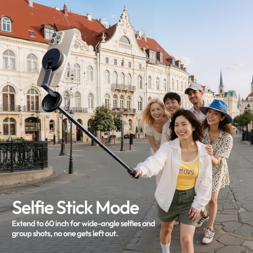 ULANZI Magnetic Phone Tripod, MT85 Auto Open Tripod for Magsafe with Enhanced 4-Leg, 60'' Selfie Stick Extendable Phone Stand, Content Creator Essentials for iPhone 17/16/15/14/13/12 Black