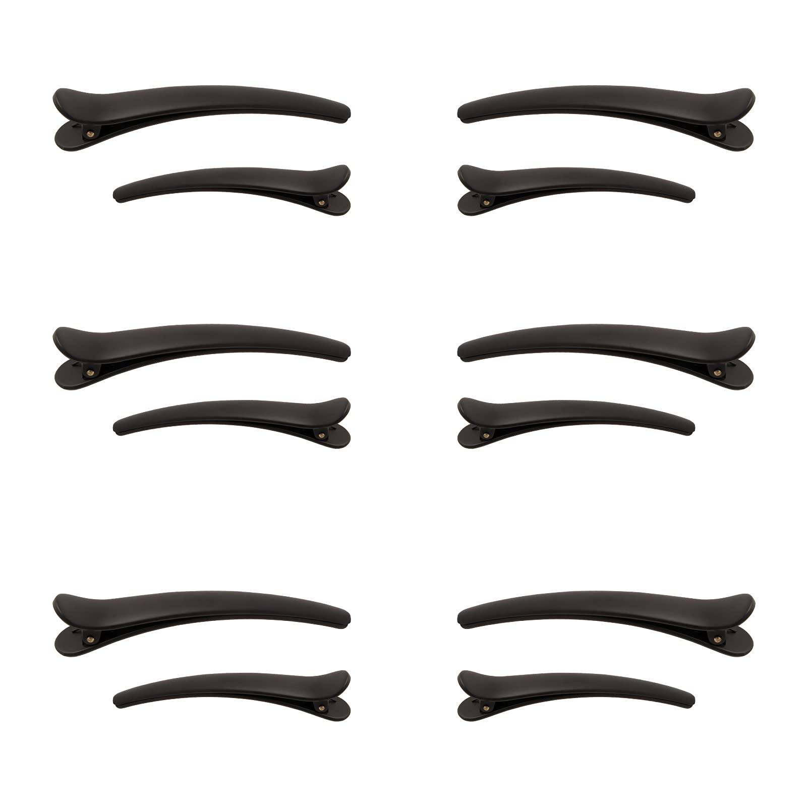 12Pcs Hair Hairdressing Clips, Professional Sectioning Plastic Clip, Hair Grip Cutting Hairdresser Clamps for Women Girls, Hairdressing Hair Section Claw Clamps Styling Tool for Salon and Home, Black