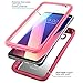 i-Blason LG V30 Case, [Heavy Duty Protection] [Clear Back] [Magma Series] Shock Reduction/Full Body Bumper Case with Built-in Screen Protector for LG V30/ V30 Plus /V30S 2017 (Pink)
