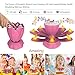 Homecube LED Birthday Candles, Flameless Musical Birthday Candles with 3 Adjustable Flash Modes, Rotatable Flower Birthday Cake Toy with Blow Out Design for Birthday Party Decoration (Pink)