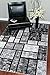 Luxe Weavers Geometric Squares Gray 4x5 Modern Abstract Area Rug