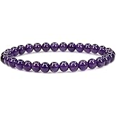 EPSAA Unisex Handmade Gem Semi Precious Gemstone 6mm Round Beads Stretch 8MM Bracelet 7"