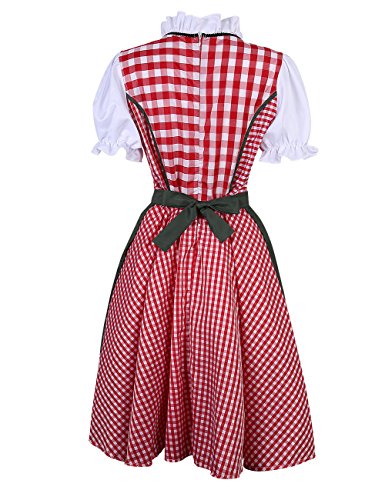 LanLan Women's German Mini Dirndl Oktoberfest Fancy Dress Ladies Costume L - Thumbnail 3