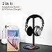 Ashbringer Headphone Headset Stand/Hanger/Holder/Mount with QI Wireless Charging for Samsung Galaxy S7 /S7 Edge,S6 / S6 Edge,Note 5, Nexus 7/5/4, Nokia Lumia 1520, LG G2/G3/G4