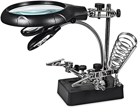 New And Fashion 5 Led Light 10x Magnifier Desk Lamp Alligator Auxiliary Clip Stand Desktop Magnifying Tool Support Wholesale