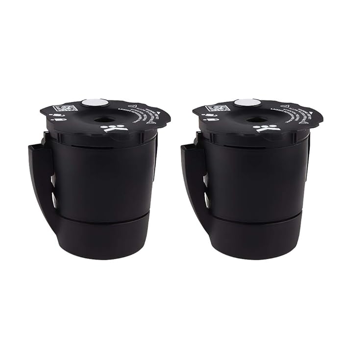 Universal Reusable keurig Coffee Filter K Cups for Keurig 2.0 and 1.0 Refillable K-Cup Filter for K200 K250 K300 K350 K400 K450 K460 K475 K460 K500 K550 K560 (2 Pack)