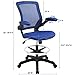 Modway Veer Drafting Chair - Reception Desk Chair - Flip-Up Arm Drafting Chair in Blue