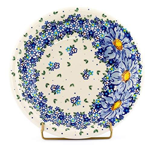 Polish Pottery, Handpainted and Handcrafted Dinner Plate 26 cm ― Blue