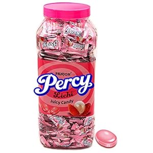 Percy Lichi Candy Lychee Toffee Jar (350 Candies) Jar, 875 g