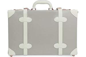 Unitravel Baby Keepsake Case, 18" Handmade Memory Storage Box, Newborn Keepsake Box, Vintage Suitcase for Baby Shower, Baptism, Naming Ceremony or Birthday (grey)