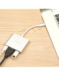 USB C a HDMI & USB3.0, anbear USB C Multiport adaptador AV digital USB tipo C a HDMI USB tipo C a Concentrador USB 3.0 USB C femenino Cargador Convertidor