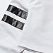 Crop Top Hoodie Long Sleeve Loose Striped for Women Pullover Sweatshirt Black White (S, Striped White Hoodie)