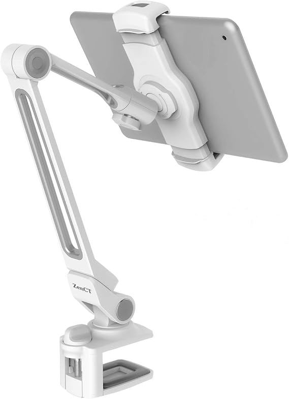 ZenCT Support Tablette, Bras en Aluminium Robuste Clip iPad Smartphone