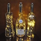 Bottle Lights Cork Shape Lights for Wine Bottle Starry String Lights for Christmas Wedding Birthday Party DIY Home Decor 15 Bendable Warm White Micro Copper Wire LED Aluminum Metal 30inch - 3Pack