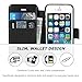 iPhone 5/5S/SE Case, SHIELDON iPhone 5 Wallet Case Genuine Leather Slim Fit Book Design Magnetic Folio Flip Cover with Kickstand & Credit Card Slots for iPhone 5/5S/SE - Black