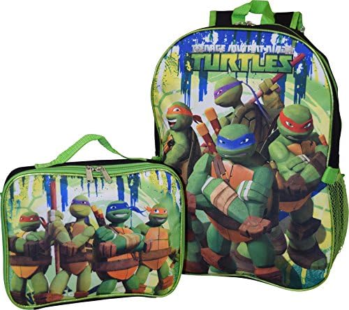 Nickelodeon TMNT Ninja Turtles 16" Backpack With Detachable Matching Lunch Box