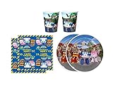 Robocar Poli Party Supplies Set Plates Napkins Cups Kit for 12