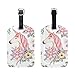 Cooper girl Flowers Unicorn Luggage Tag Travel ID Label Leather for Baggage Suitcase 1 Piece