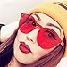 QingFan Fashion Round Vintage Cat Eye Mirrored Metal Frame Women Sunglasses (Red, 60)