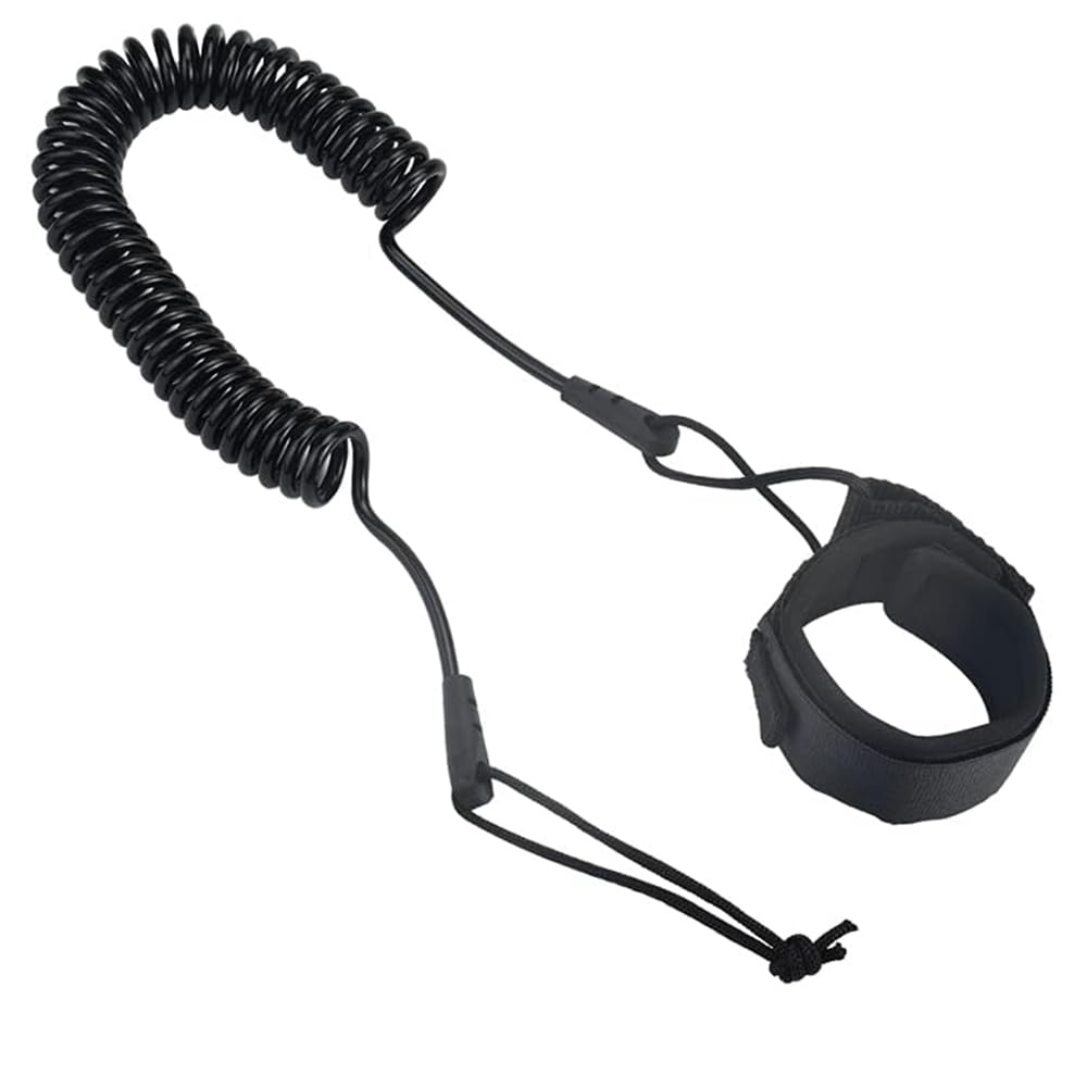 XIAOJINGQINGAQ Surfing Leash Paddle Board Ankle Strap Cuff Cord Adjustable Coiled Surfboard Leash Paddleboard Ankle Leash Surf Leash Spring Leg Foot Rope for Flat & Open Water Stand Up Paddle Board