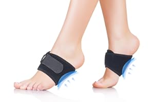 Hilph Copper Arch Support Brace for Plantar Fasciitis Relief, 1 Pair Adjustable Wrap Corrector Compression Sleeve Strap with Arch Inserts for Women Men, Flat & Fallen Feet, High Arch, Foot Pain Black