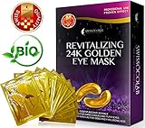Eye Pads 24k Gold Eye Mask Anti-Aging Hyaluronic Acid Eye Patches Under Eye Mask for Moisturizing & Reducing Dark Circles Puffiness Wrinkles Eye Gel Pads from Puffy Eyes Collagen Eye Pads … (Blue)