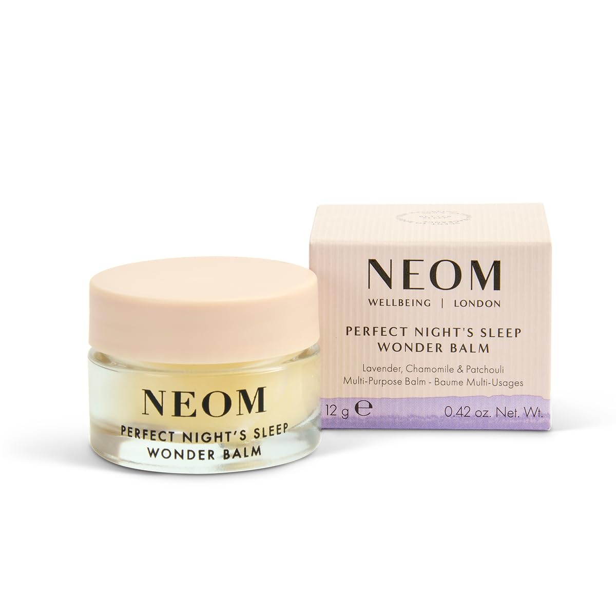 NEOM Perfect Night's Sleep Wonder Balm, 12g | Smoothing Moisture for Lips & Dry Skin | Lavender & Chamomile | Scent To Sleep