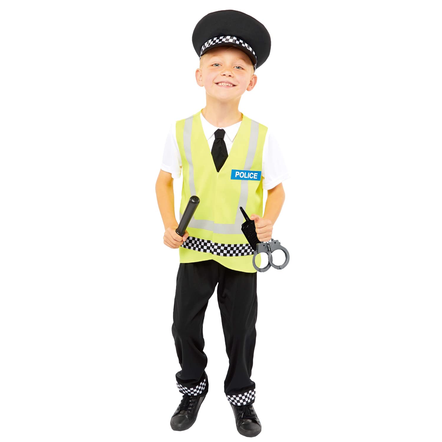 amscan (PKT) (9907072) Child Boys UK Police Officer Costume (4-6yr)
