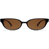 VANLINKER Retro Semi Oval Polarized Sunglasses for Women Men Trendy Small 90s Style Vintage Narrow Rectangle Frame VL9833