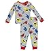 Power Rangers Boys 4 piece Pajamas Set (8, Red/Grey)