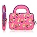 Evecase 7inch Dragon Touch Y88X Plus 2017/Y88X Kids Android Tablet Sleeve, Cute Princess Themed Neoprene Travel Carrying Slim Sleeve Case Bag w/ Dual Handle and Accessory Pocket - Pink w/ Purple Trim
