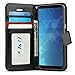 J&D Case Compatible for OnePlus 5T Case, [Wallet Stand] [Slim Fit] Heavy Duty Protective Shock Resistant Flip Cover Wallet Case for OnePlus 5T Wallet Case - Black