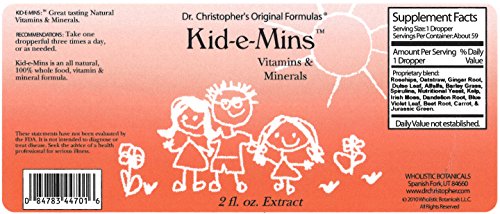Dr. Christopher Kid-e-Mins Vitamin's and Minerals 2 oz Liquid Dr. Christopher Kid-e-Mins Vitamin's and Minerals 2 oz Liquid