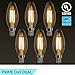 TORCHSTAR 4W E12 Old Generation Filament Candelabra Bulb, UL & Energy Star Certified Vintage Candle Light, 40W Eqv., 2700K Soft White, 6-Pack