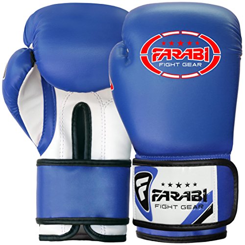 Farabi 8oz Junior Boxing Gloves Kids Boxing Gloves 8-oz Boxing Gloves Sparring, Training Bag Mitt Gloves for Punching, Sparring, Workout, Training (8-OZ, Blue)