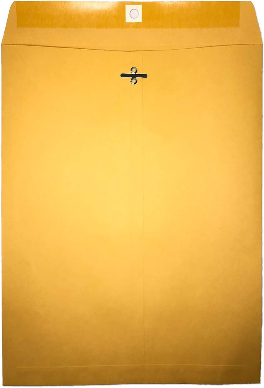 6" x 9" Clasp Envelopes - 28lb Durable Golden Kraft - for File, Storage, or Mailing - 15 Count Pack : Office Products