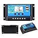 Solar Charge Controller 30A, Solar Panel Battery Controller 12V/24V PWM Auto Paremeter Adjustable LCD Display Solar Panel Battery Regulator with Dual USB Load Timer Setting ON/Off Hours