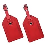 Genuine Leather Luggage Tags Cruise Ship Luggage Tags Business Card Holder Top Flap-Open Travel ID Tags