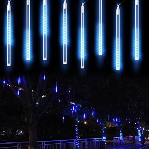 Meteor Shower Rain Lights, Kany LED Icicle Snow Falling Raindrop Waterproof Decorative Lights for Wedding Party Garden 30cm 8 Tubes 144 LEDs