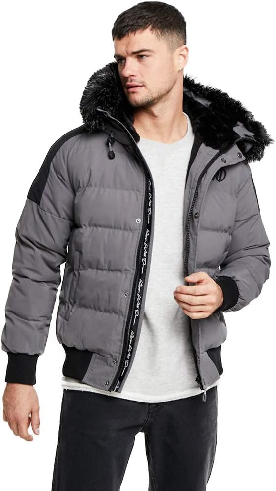 Kings Will Dream Branton Black Fur Hooded Puffer Jacket
