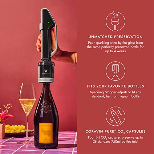 Coravin Sparkling Wine by the Glass System Includes 4 CO2 Gas