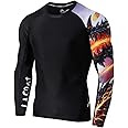 LAFROI Men's Long Sleeve UPF 50+ Baselayer Skins Performance Fit Compression Rash Guard-CLYYB