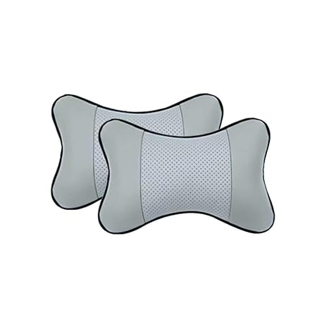 2 / Pcs Grau Leder PU Hundeknochenform Auto Nackenkissen Nackenstütze Reisekissen Mit Super Weichem Schaumeinsatz