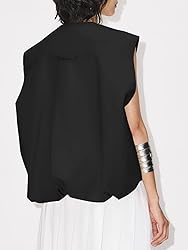 Tankaneo Womens Casual Zip Up Vest Cargo Oversized