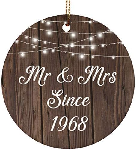 Amy Mr & Mrs Since 1968-3" Circle Ceramic Ornament Box