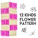 Wood Rubber Stamps Set 12 Pcs with Square Lace Pattern for DIY Decor Craft Card Making Scrapbooking Supplies