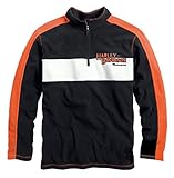 99086-14VM Harley-Davidson Mens Prestige B&S Anti Static Fleece Mock Neck 1/4-Zip