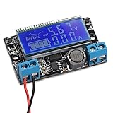 DROK DC-DC Adjustable Buck Voltage Converter Stabilizer Step Down Voltage Reducer Regulator Power Module 3A 5-23V to 0-16.5V Dual Volt Amp LCD Display